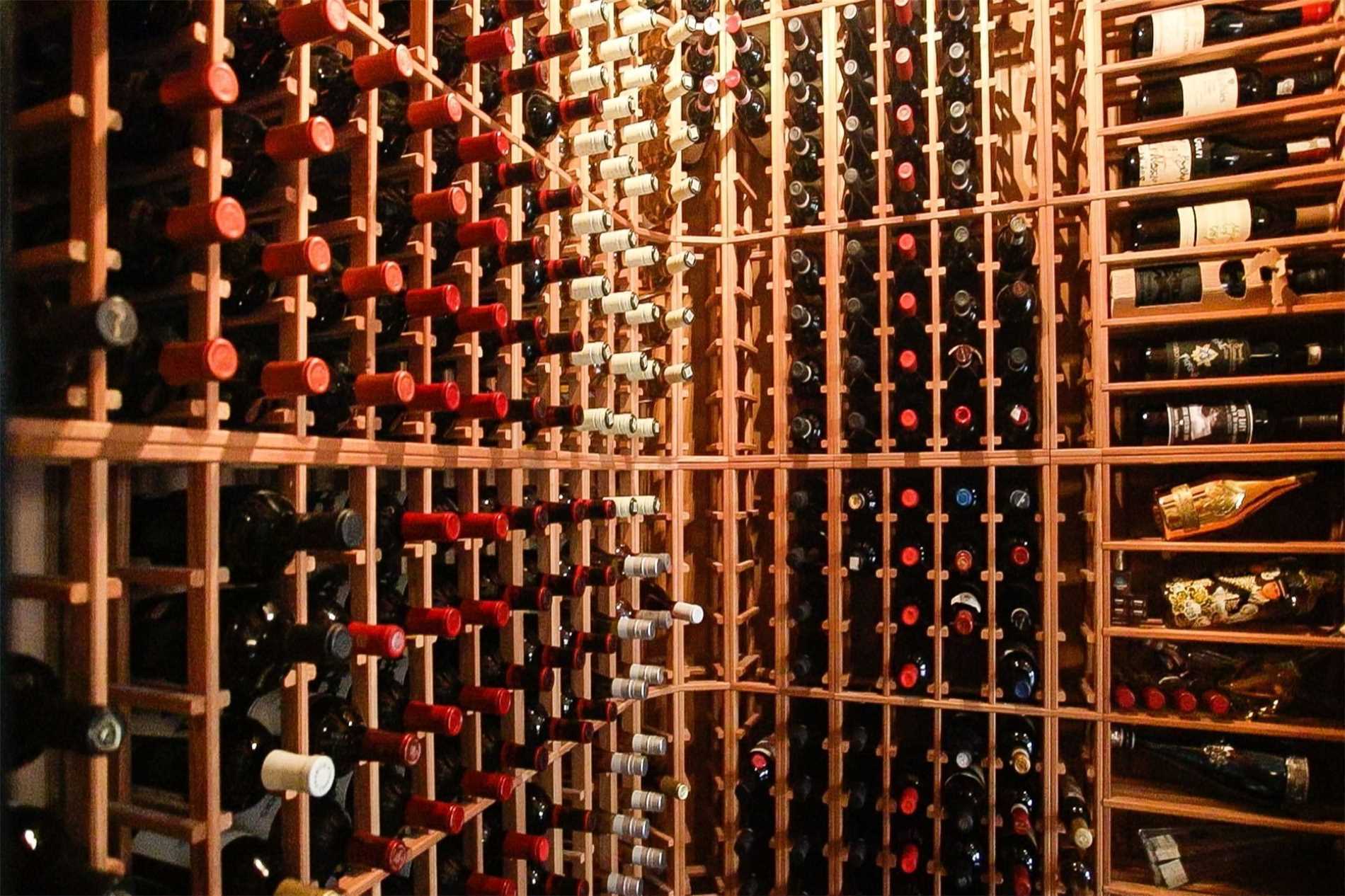 Brown Wine Racks Filled With Wine Custom Wine Racks Alpha Closets Company Inc, 6084 Gulf Breeze Pkwy, Gulf Breeze, Fl 32563 (850) 934 9130