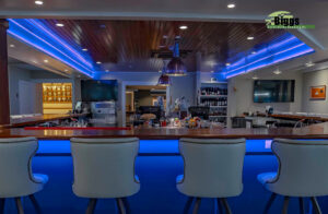 Pensacola Yacht Club, Grill. Biggs Construction Company, Inc - Custom Stained Wood with High Gloss finish