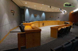 City of Pensacola Council Chambers Biggs Construction Company, Inc. Updated Cabinetry and added seamlessly add to existing City Council Chamber Dias, Podium, and Council Seating.