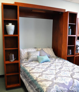 Bookcase Murphy Bed stained open