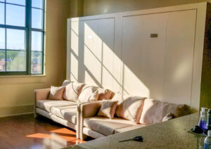 Double Sofa Wallbed w block frame Almond